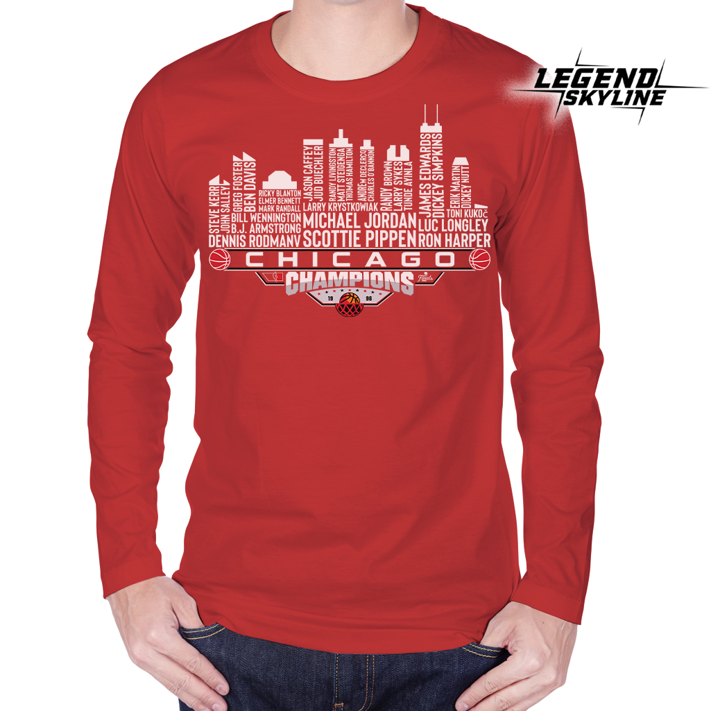 Chicago Dream Team Basketball Champions 1996, Chicago City Skyline Shirt
