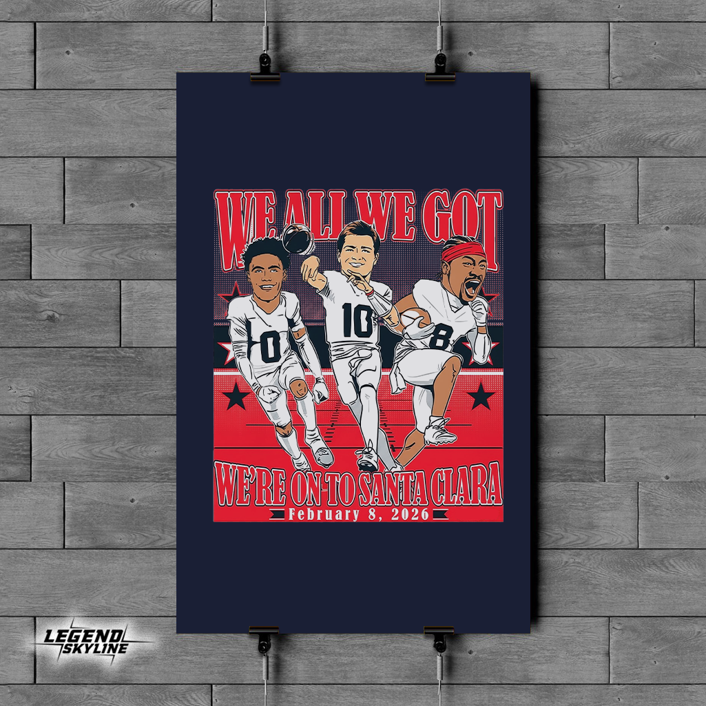 Drake Maye, Stefon Diggs & Christian Gonzalez – Conference Champions Caricatures Shirt
