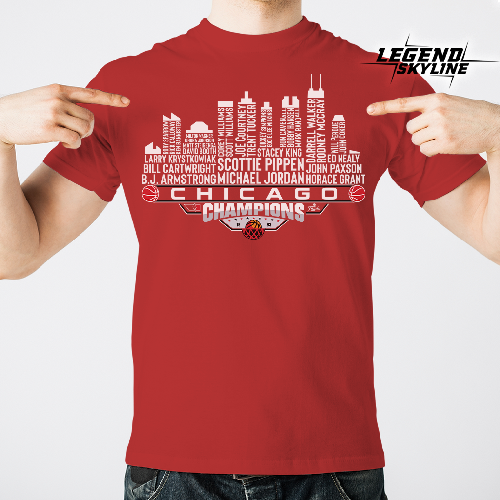 Chicago Dream Team Basketball Champions 1993 , Chicago City Skyline Shirt