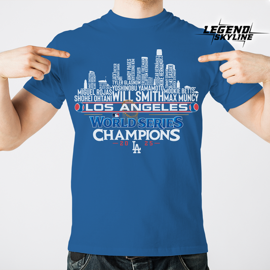 Los Angeles Baseball World Champions Team Series 2025 LA City Skyline Shirts