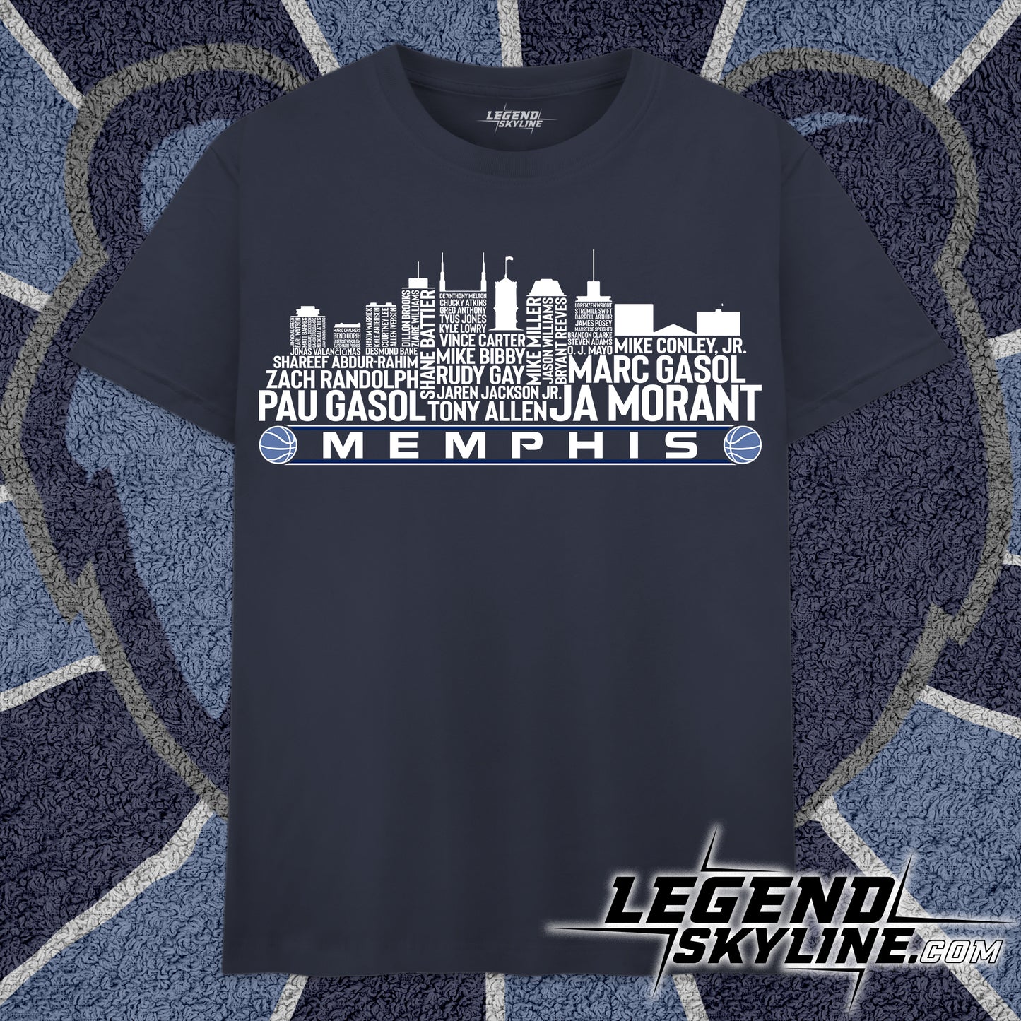 Memphis Basketball Greatest Of All Time Team Legend Memphis City Skyline Shirt
