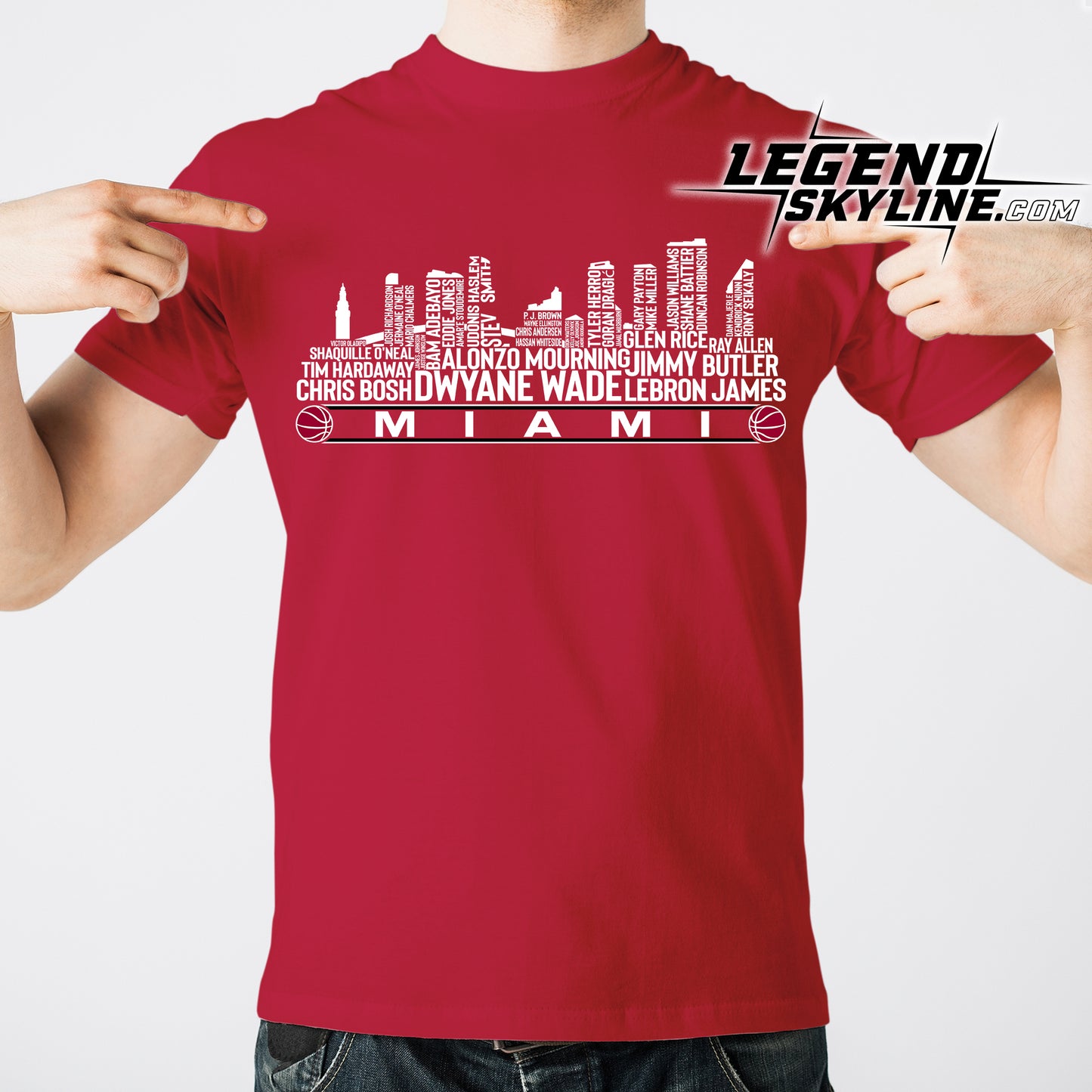 Miami Basketball Greatest Of All Time Team Legend Miami City Skyline Shirt