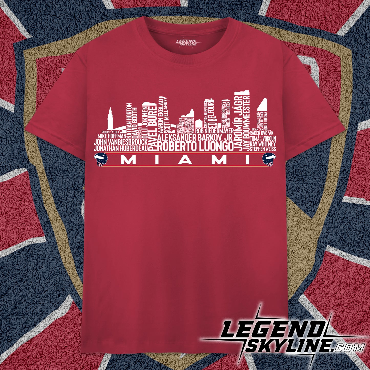 Florida Hockey Greatest Of All Time Team Legends Miami City Skyline Shirt