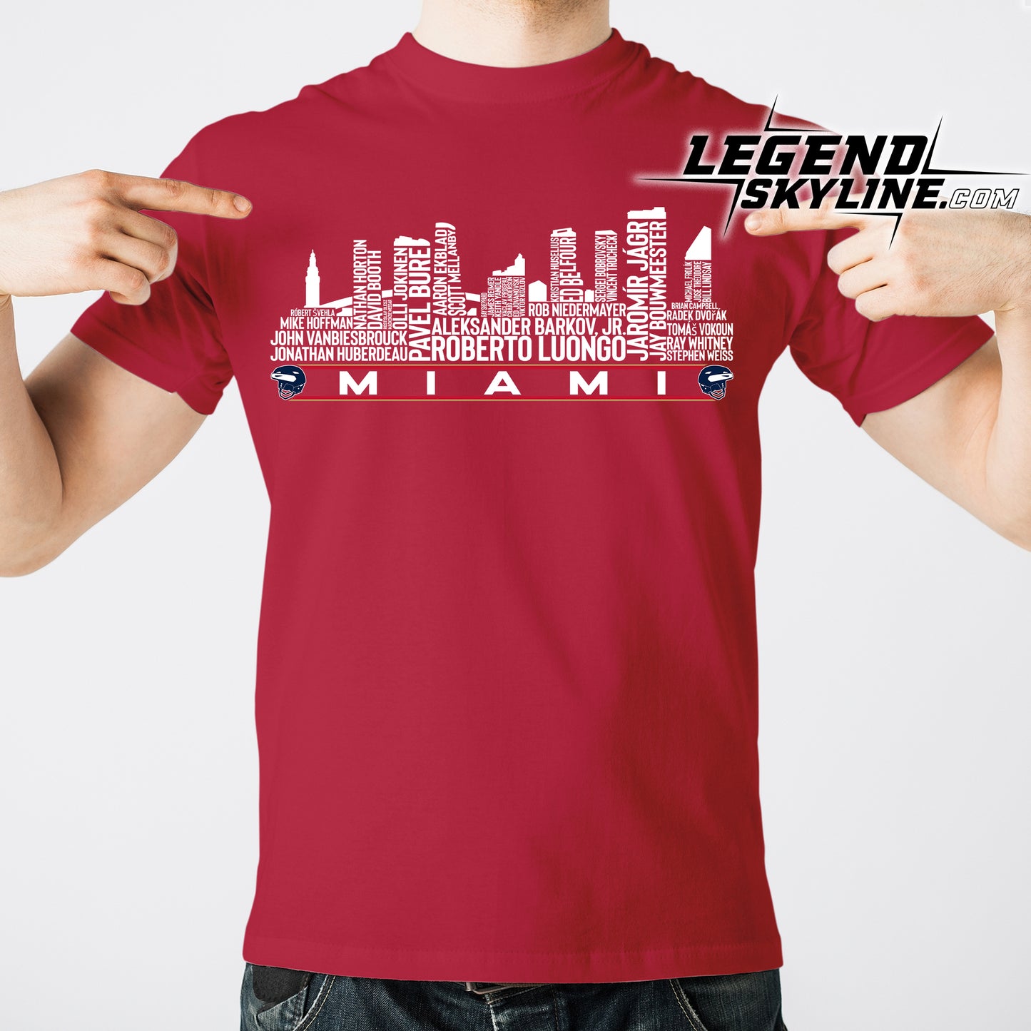 Florida Hockey Greatest Of All Time Team Legends Miami City Skyline Shirt