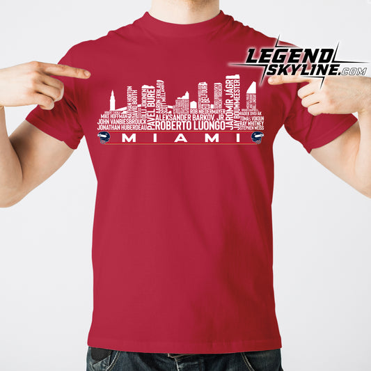 Florida Hockey Greatest Of All Time Team Legends Miami City Skyline Shirt