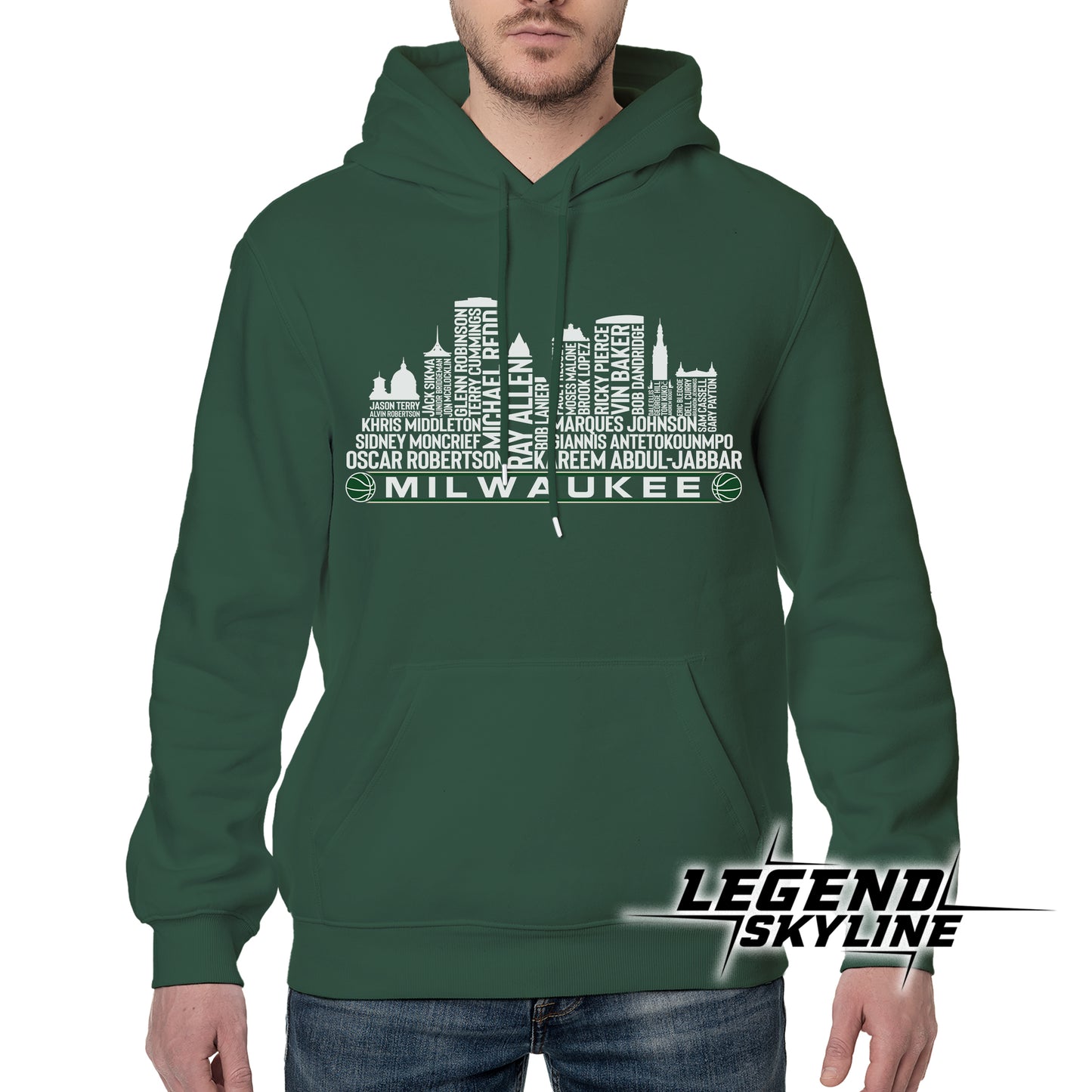 Milwaukee Basketball Greatest Of All Time Team Legend Milwaukee City Skyline Shirt