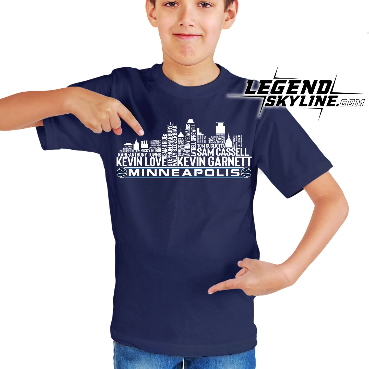 Minnesota Basketball Greatest Of All Time Team Legend Minneapolis City Skyline Shirt