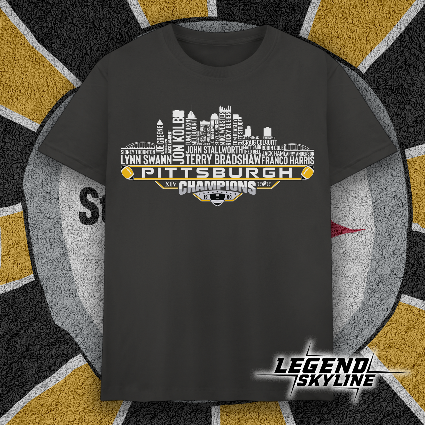 Pittsburgh Dream Team Football XIV Champions 1980, Pittsburgh City Skyline Shirt