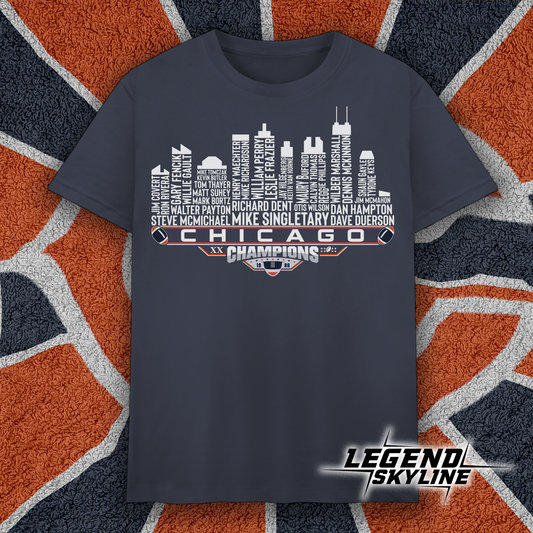 Chicago Dream Team Football XX Champions 1986, Chicago City Skyline Shirt