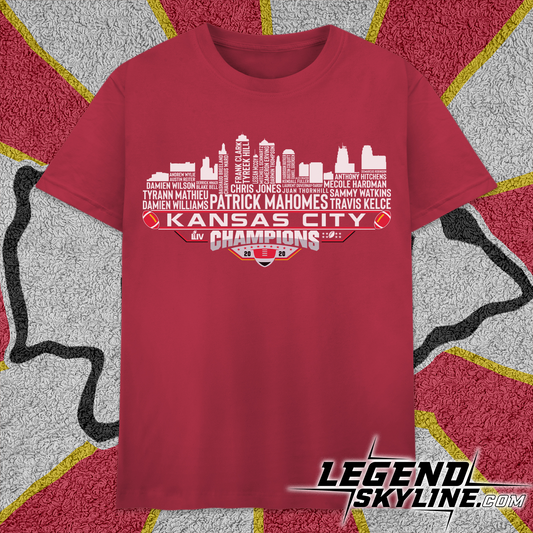 Kansas Dream Team Football  LIV Champions 2020, Kansas City Skyline Shirt