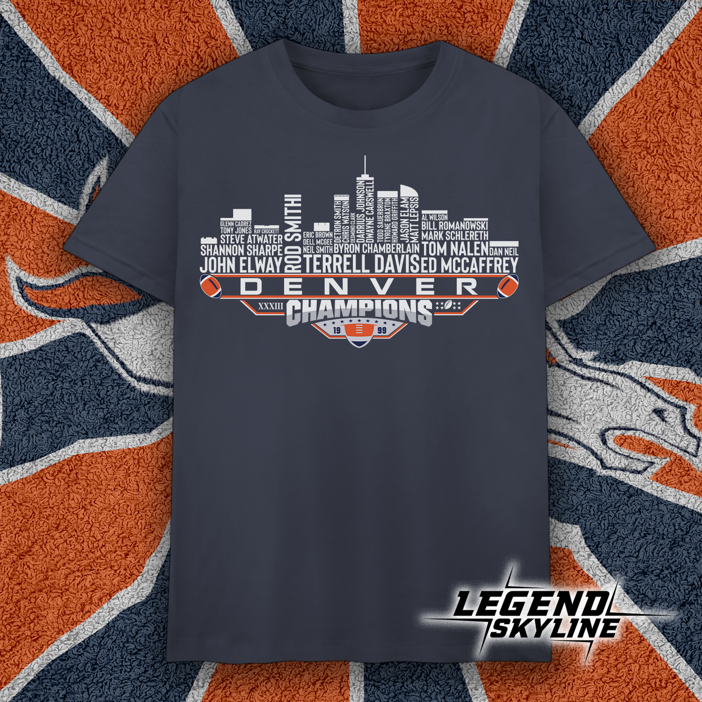 Denver Dream Team Football XXXIII Champions 1999, Denver City Skyline Shirt