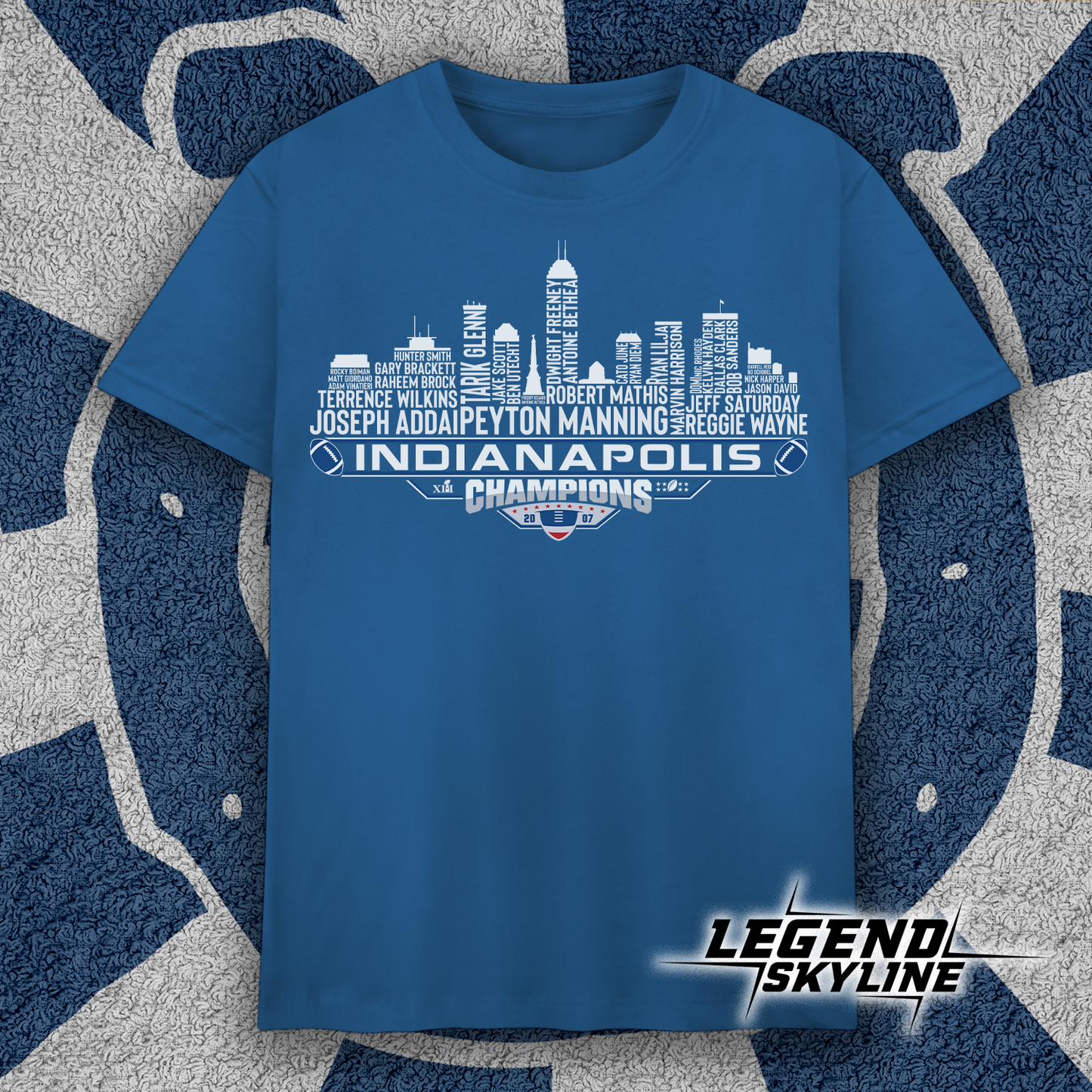 Indianapolis Dream Team Football XLI Champions 2007, Indianapolis City Skyline Shirt