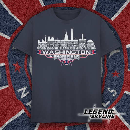 Washington Dream Team Baseball Champions 2019, Washington DC City Skyline Shirt