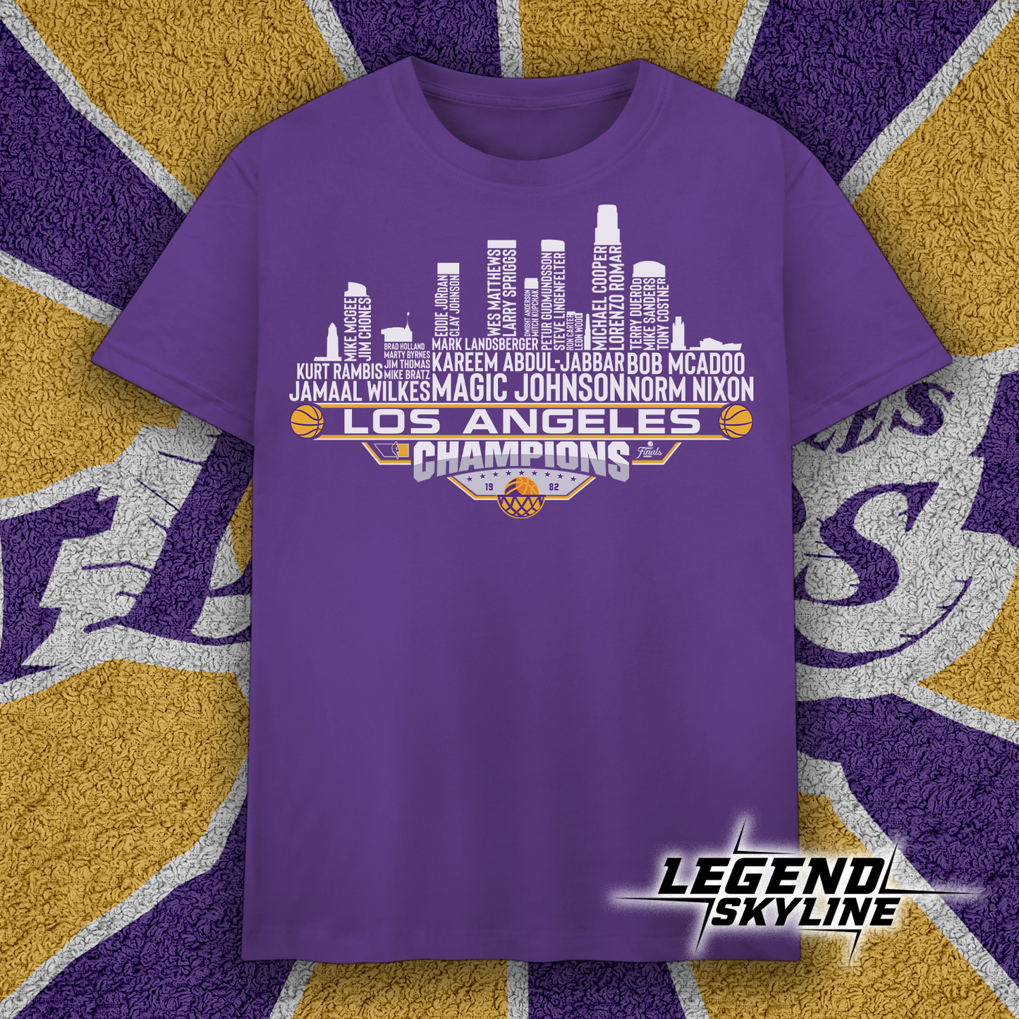 Los Angeles Dream Team Basketball Champions 1982, Los Angeles City Skyline Shirt