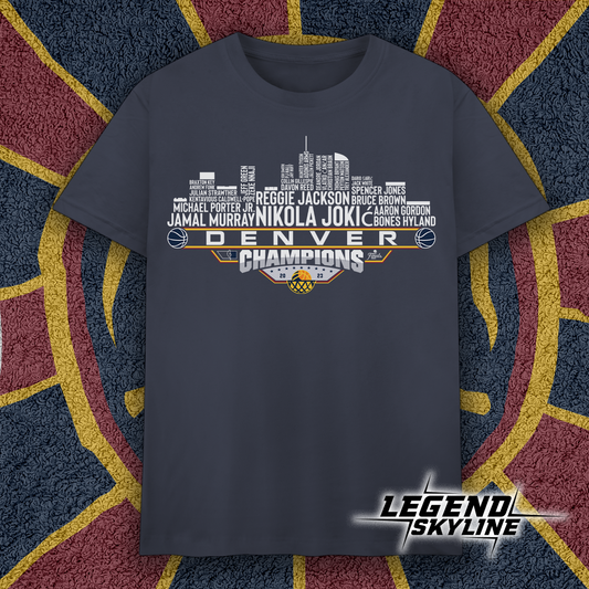 Denver Dream Team Basketball Champions 2023, Denver City Skyline Shirt