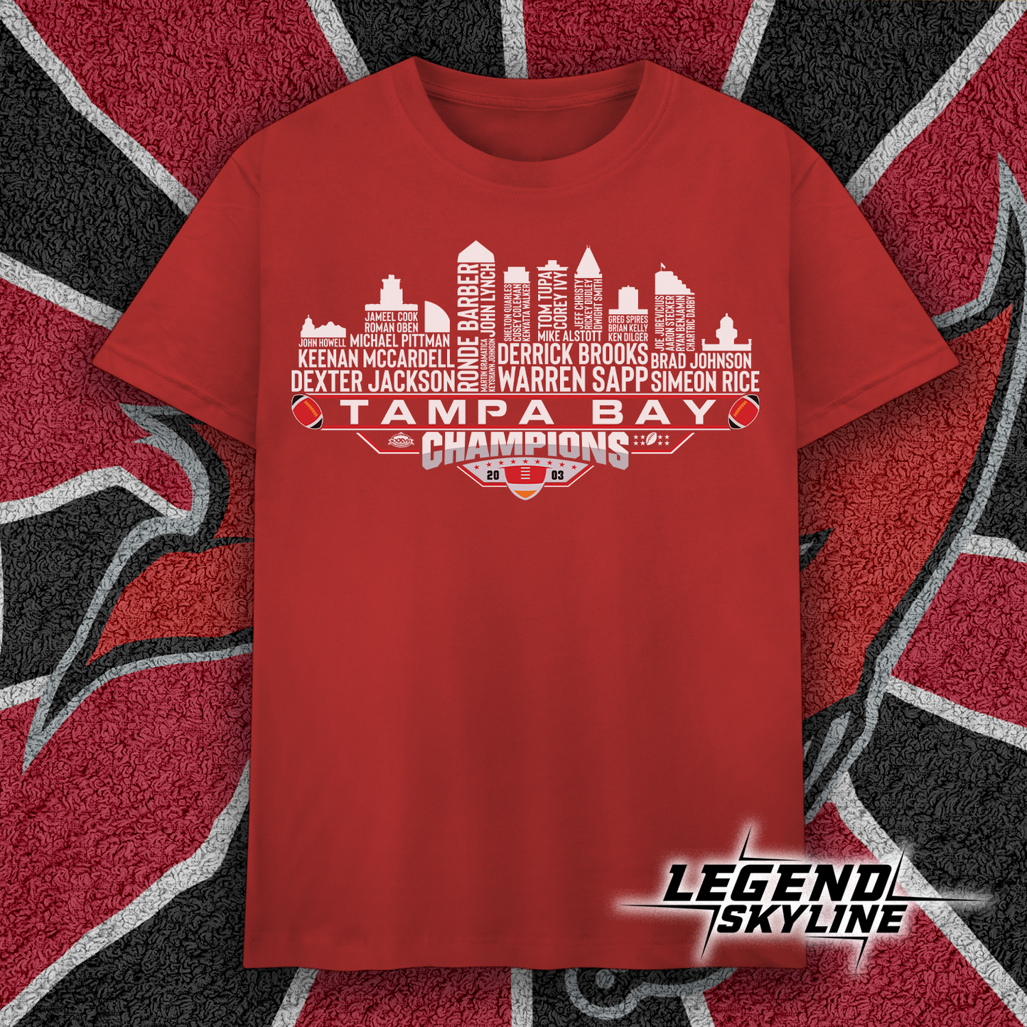 Tampa Bay Dream Team Football XXXVII Champions 2003, Tampa Bay City Skyline Shirt