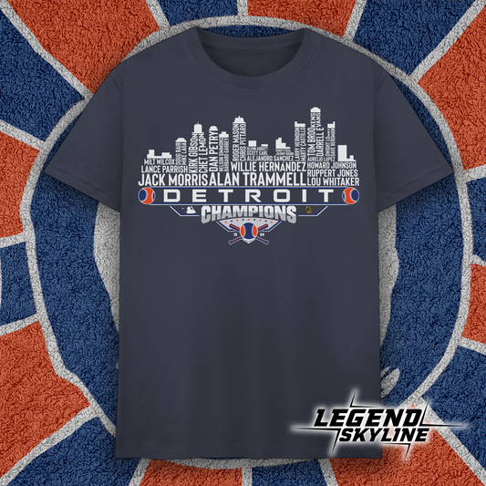 Detroit Dream Team Baseball Champions 1984, Detroit City Skyline Shirt