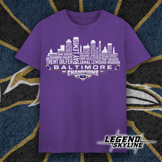Baltimore Dream Team Football XXXV Champions 2001, Baltimore City Skyline Shirt