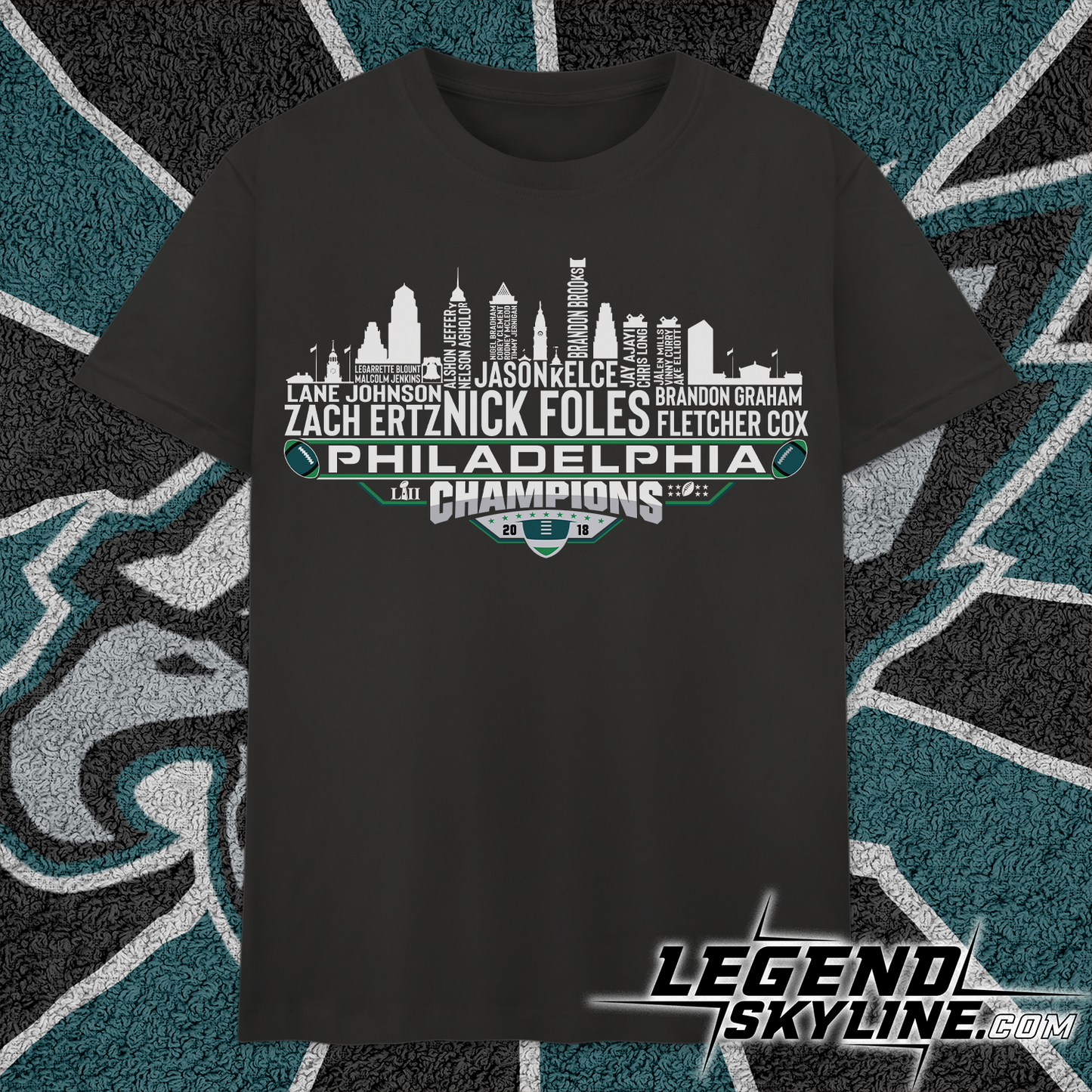 Philadelphia Dream Team Football LII Champions 2018, New England City Skyline Shirt