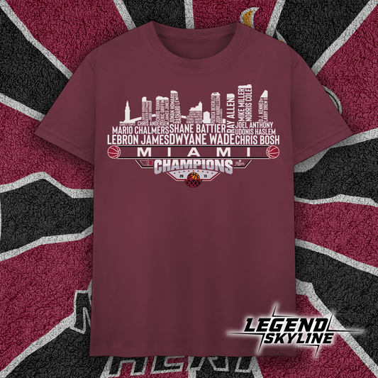 Miami Dream Team Basketball Champions 2013, Miami City Skyline Shirt