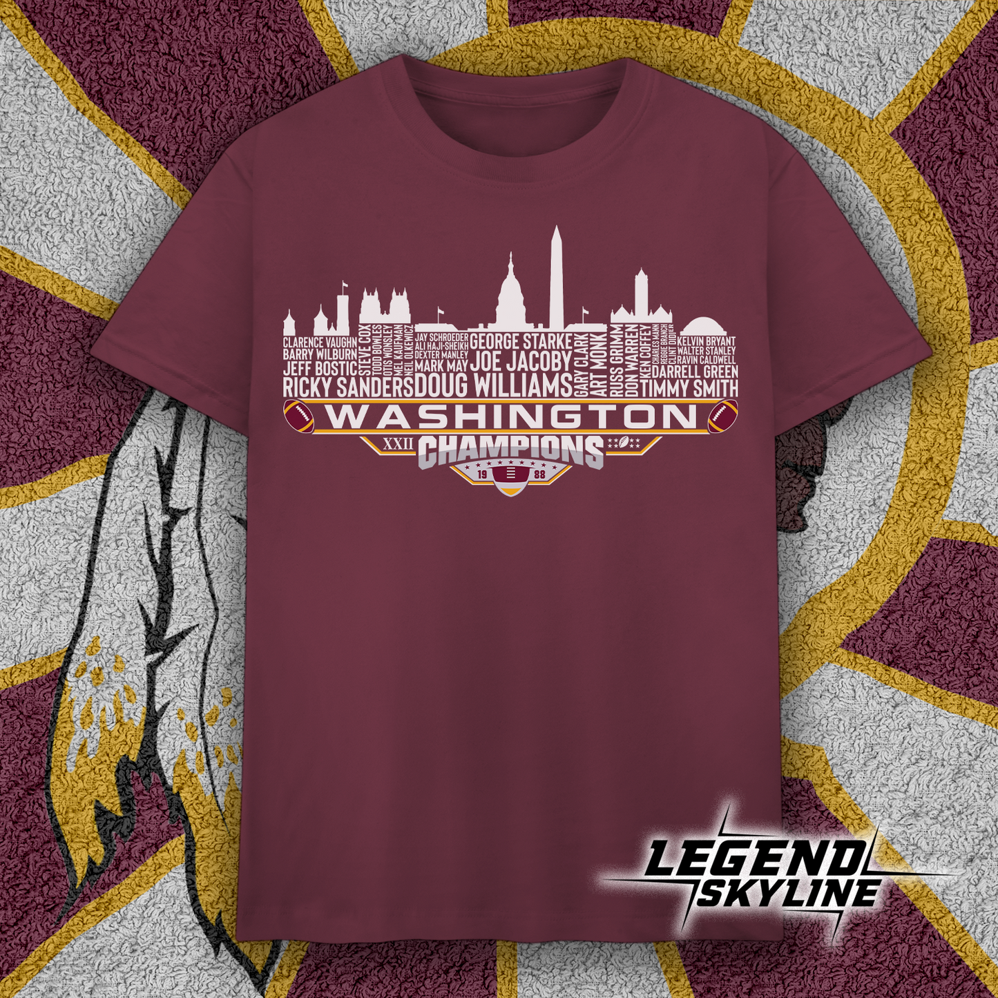 Washington Dream Team Football XXII Champions 1988, Washington City Skyline Shirt