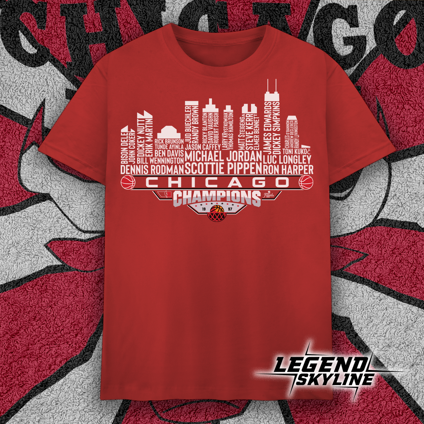 Chicago Dream Team Basketball Champions 1997, Chicago City Skyline Shirt