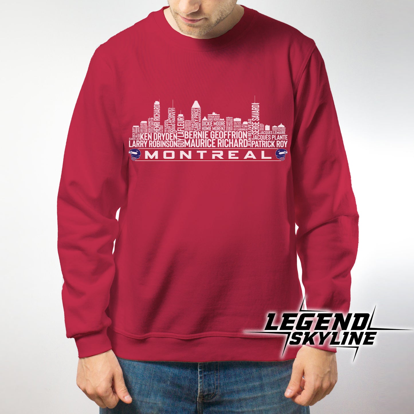 Montreal Hockey Greatest Of All Time Team Legends Montreal City Skyline Shirt