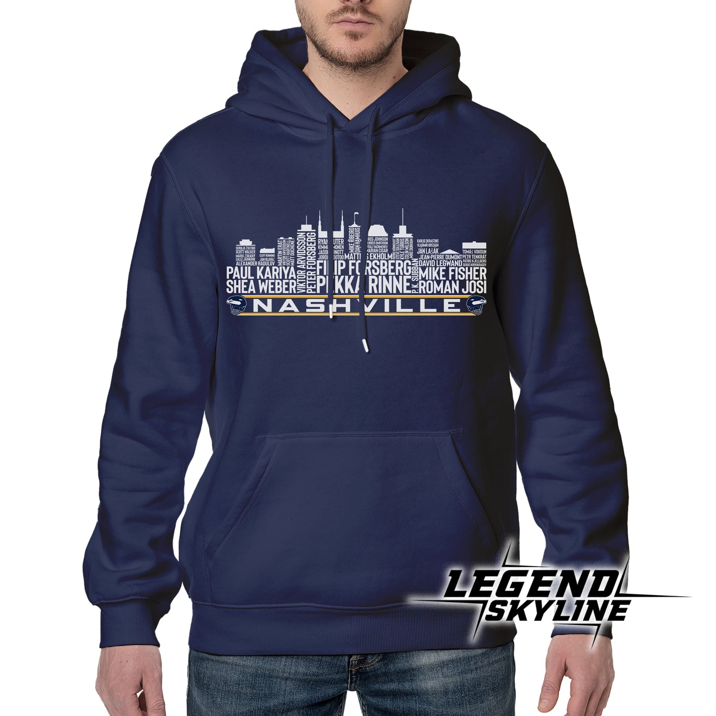 Nashville Hockey Greatest Of All Time Team Legends Nashville City Skyline Shirt