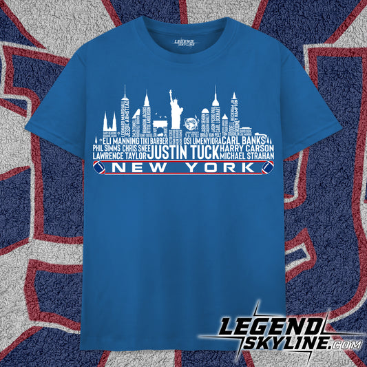 New York Football Greatest Of All Time Team Legend New York City Skyline Shirt