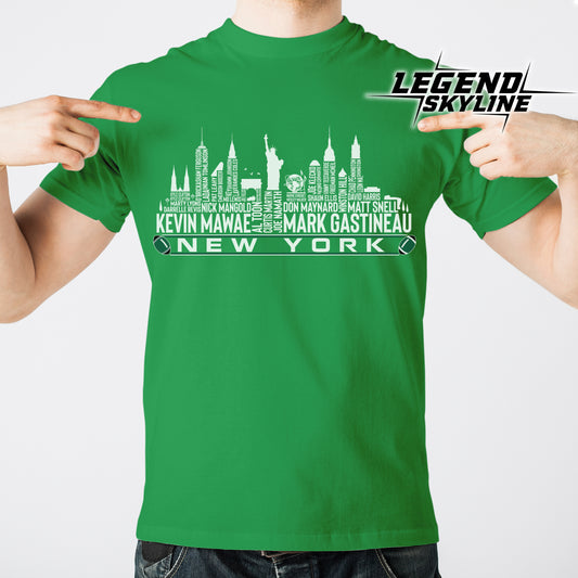 New York J Football Greatest Of All Time Team Legend New York City Skyline Shirt
