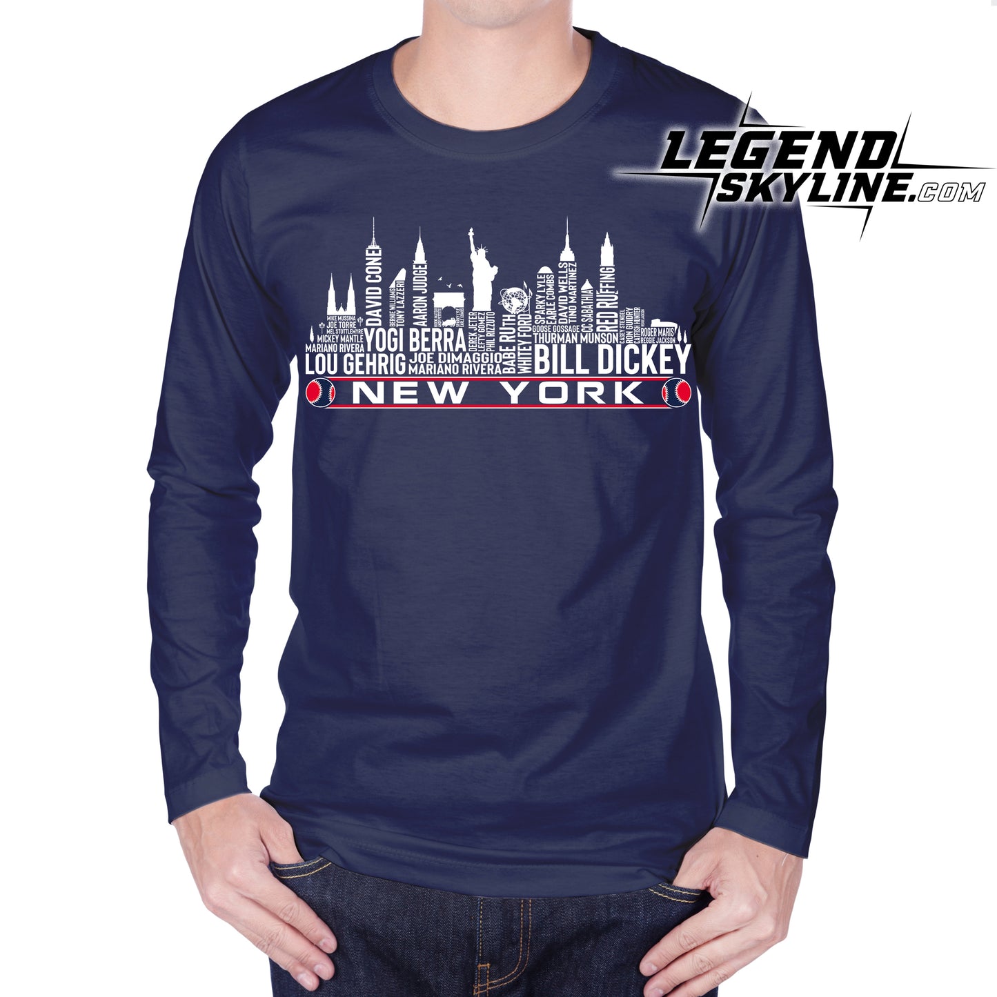 New York Baseball Greatest Of All Time Team Legend New York City Skyline Shirt