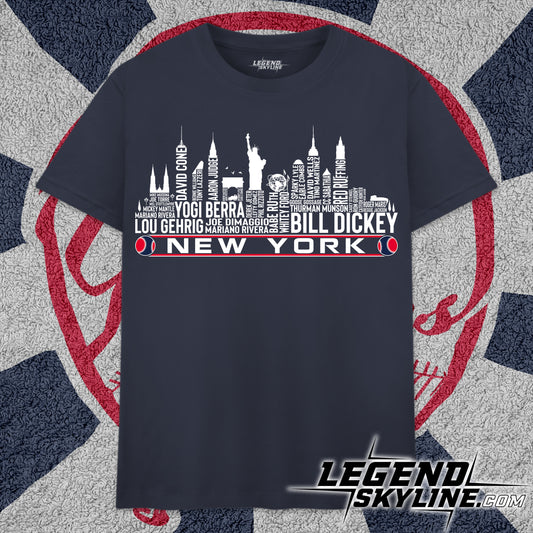 New York Baseball Greatest Of All Time Team Legend New York City Skyline Shirt