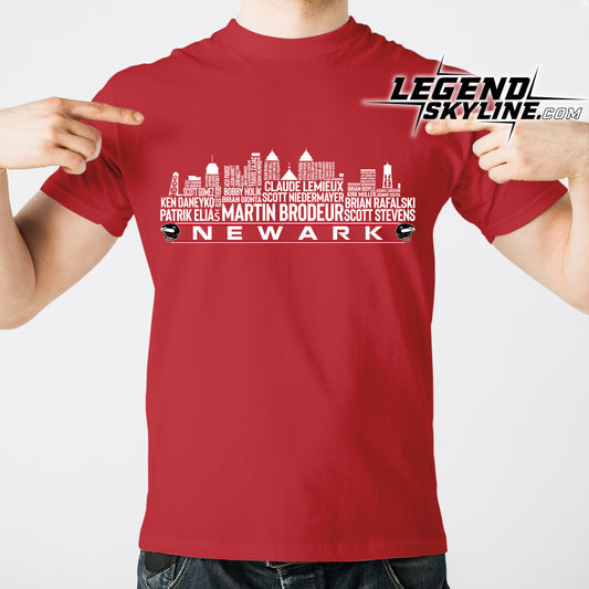 New Jersey Hockey Greatest Of All Time Team Legend Newark City Skyline Shirt