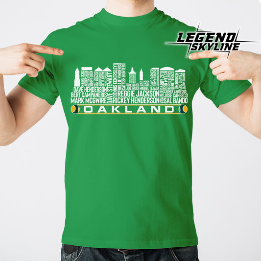 Oakland Baseball Greatest Of All Time Team Legend Oakland City Skyline Shirt