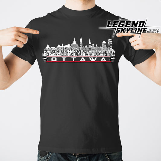 Ottawa Hockey Greatest Of All Time Team Legend Ottawa City Skyline Shirt