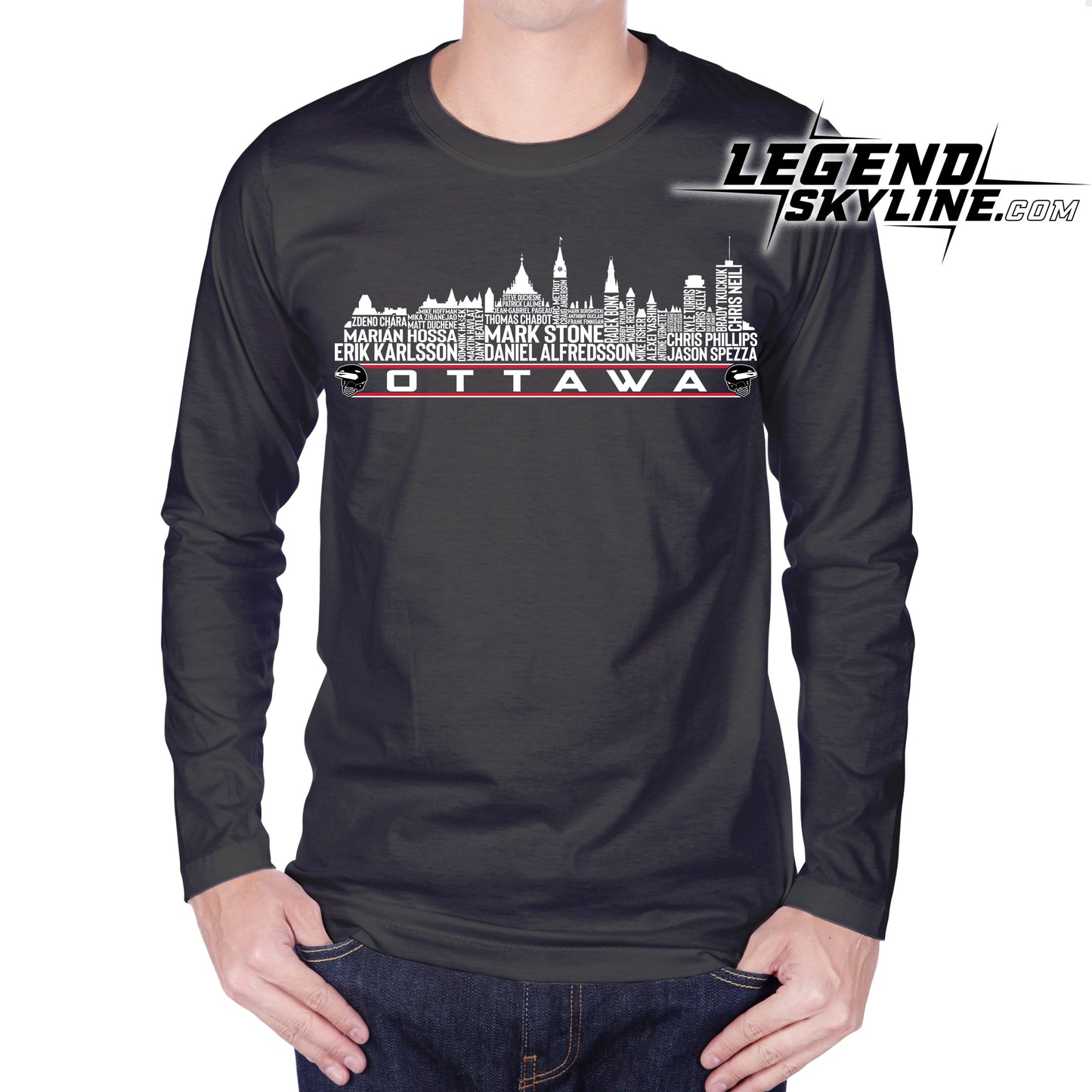 Ottawa Hockey Greatest Of All Time Team Legend Ottawa City Skyline Shirt