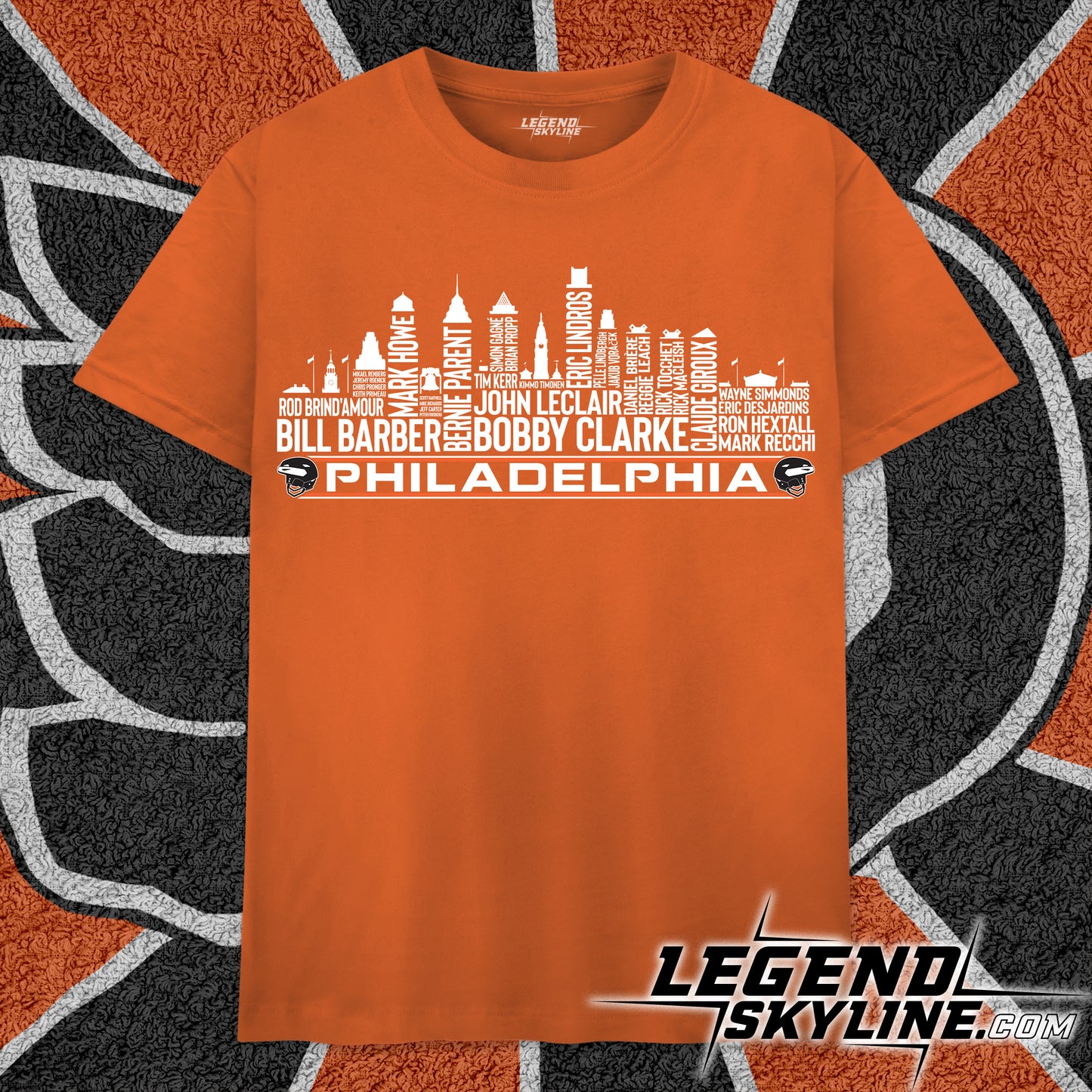 Philadelphia Hockey Greatest Of All Time Team Legends Philadelphia City Skyline Shirt