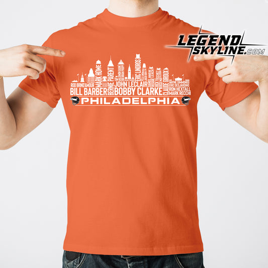 Philadelphia Hockey Greatest Of All Time Team Legends Philadelphia City Skyline Shirt