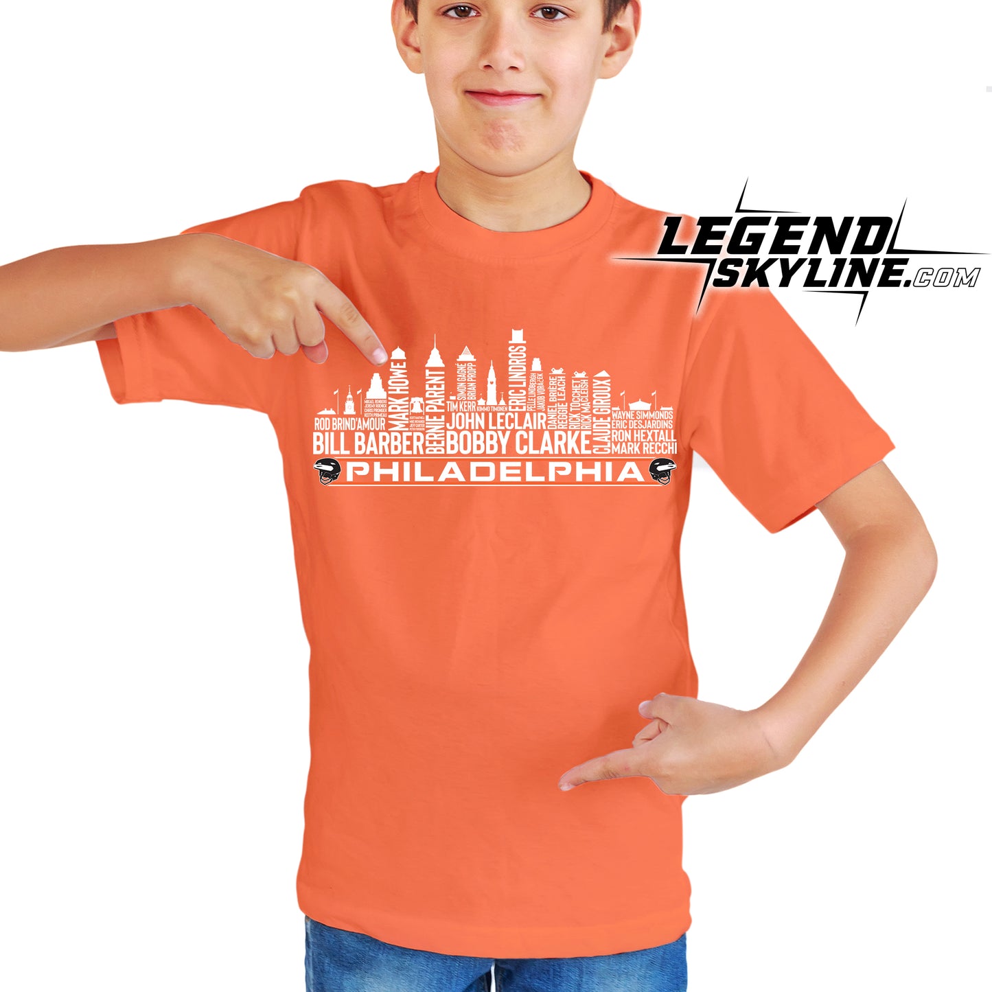 Philadelphia Hockey Greatest Of All Time Team Legends Philadelphia City Skyline Shirt