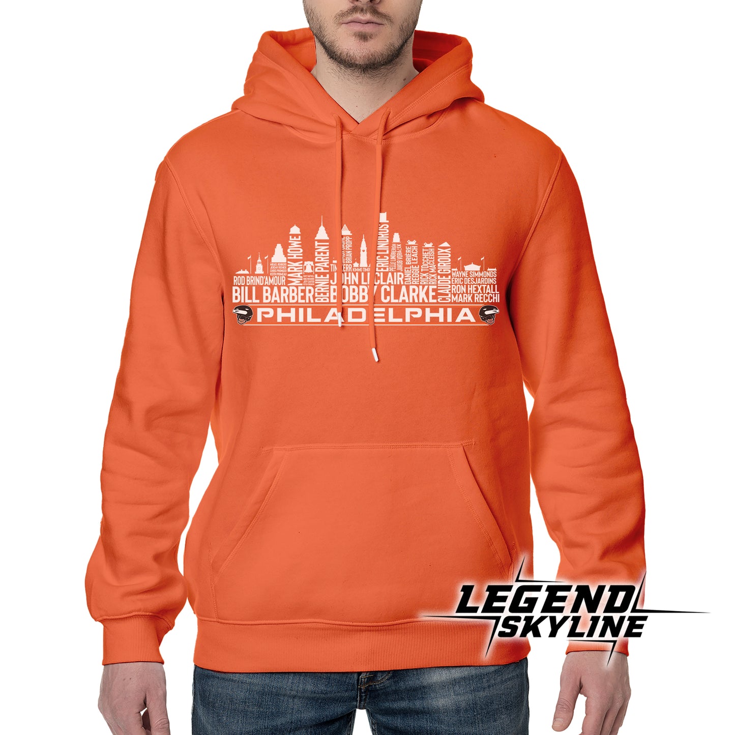 Philadelphia Hockey Greatest Of All Time Team Legends Philadelphia City Skyline Shirt
