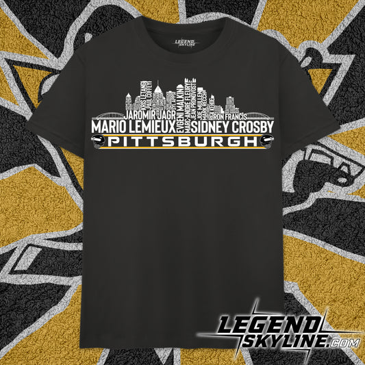 Pittsburgh Hockey Greatest Of All Time Team Legends Pittsburgh City Skyline Shirt