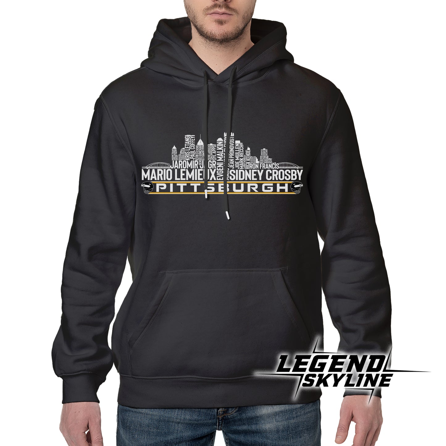 Pittsburgh Hockey Greatest Of All Time Team Legends Pittsburgh City Skyline Shirt