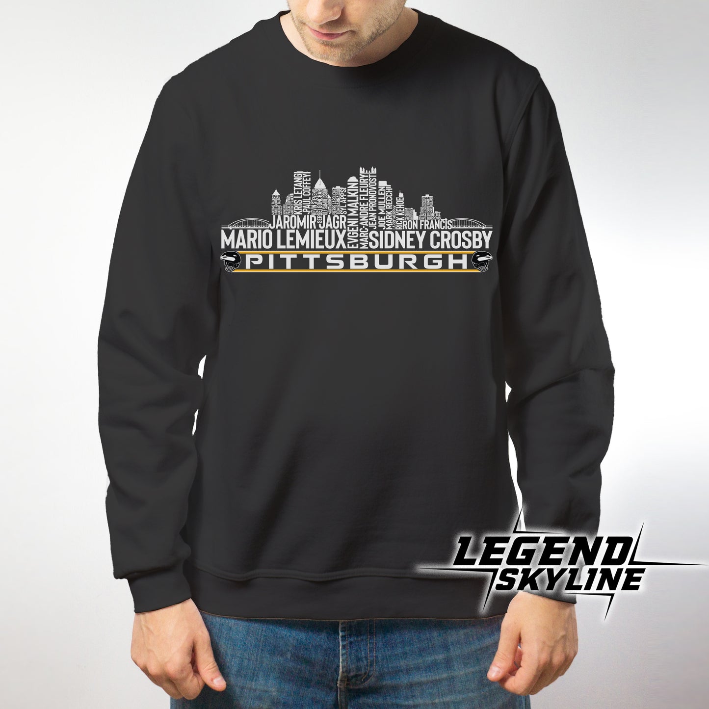 Pittsburgh Hockey Greatest Of All Time Team Legends Pittsburgh City Skyline Shirt