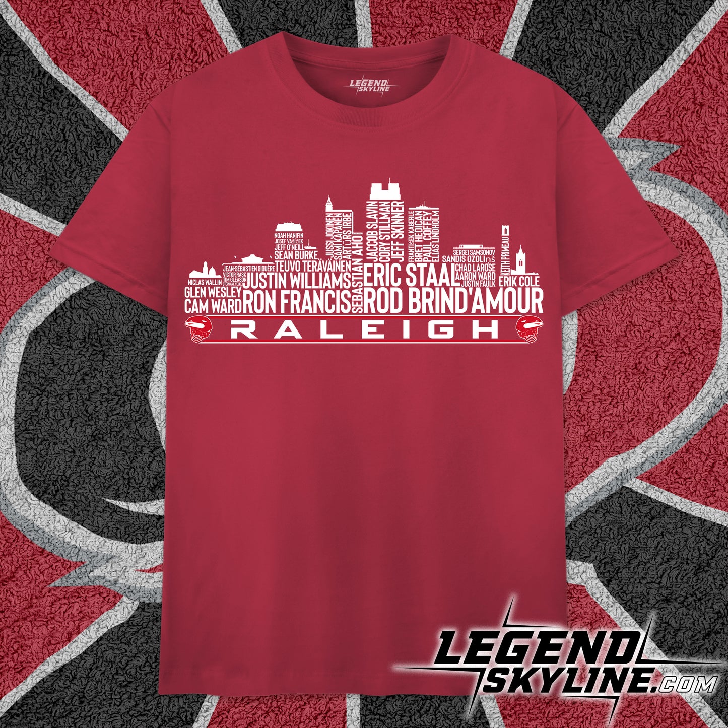 Carolina Hockey Greatest Of All Time Team Legends Raleigh City Skyline Shirt