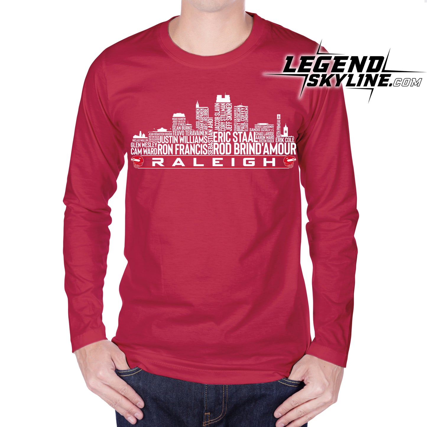 Carolina Hockey Greatest Of All Time Team Legends Raleigh City Skyline Shirt