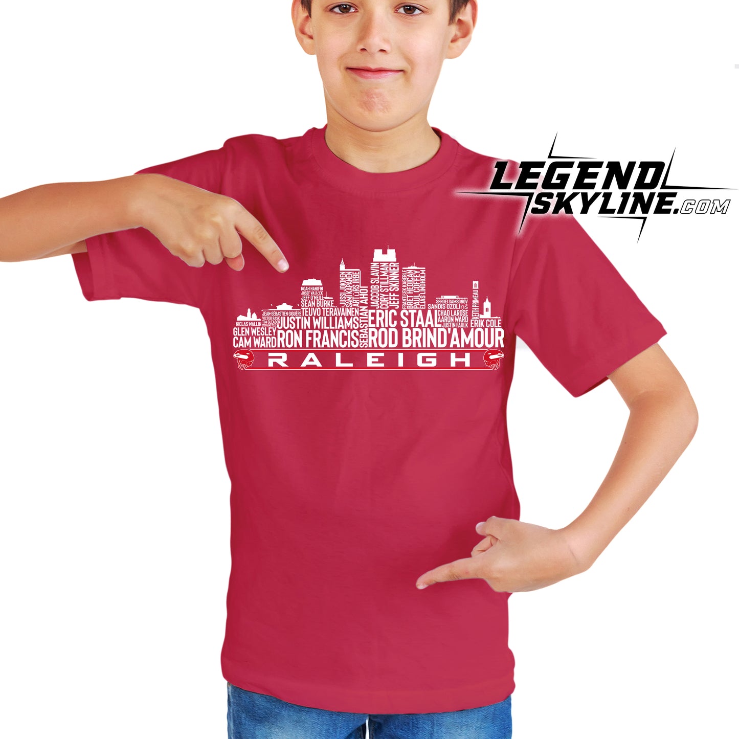 Carolina Hockey Greatest Of All Time Team Legends Raleigh City Skyline Shirt
