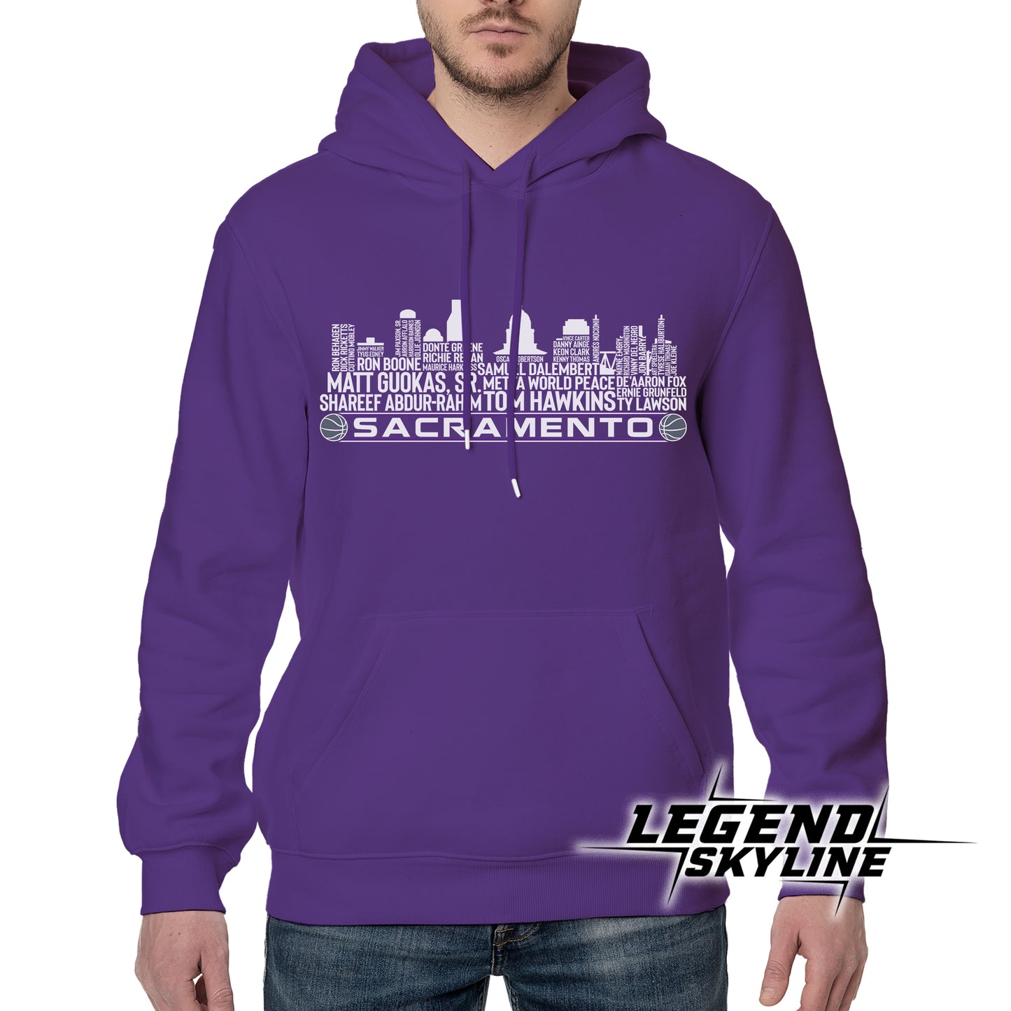 Sacramento Basketball Greatest Of All Time Team Legend Sacramento City Skyline Shirt