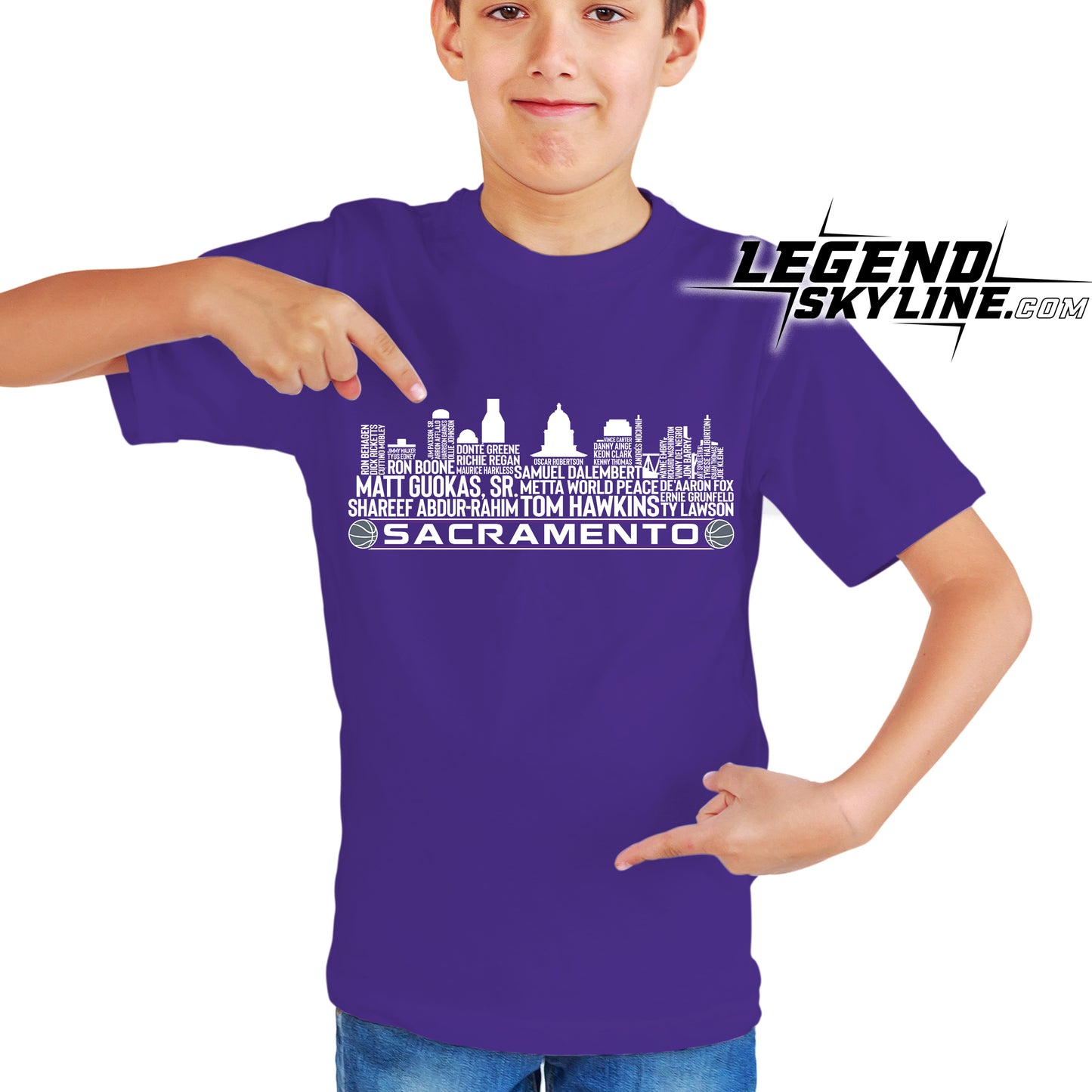 Sacramento Basketball Greatest Of All Time Team Legend Sacramento City Skyline Shirt