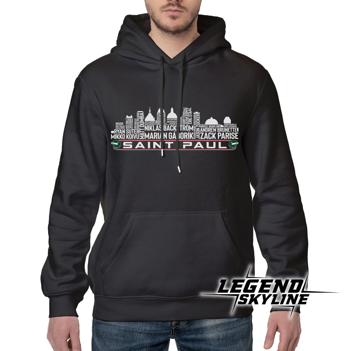 Minnesota Hockey Greatest Of All Time Team Legends Saint Paul City Skyline Shirt