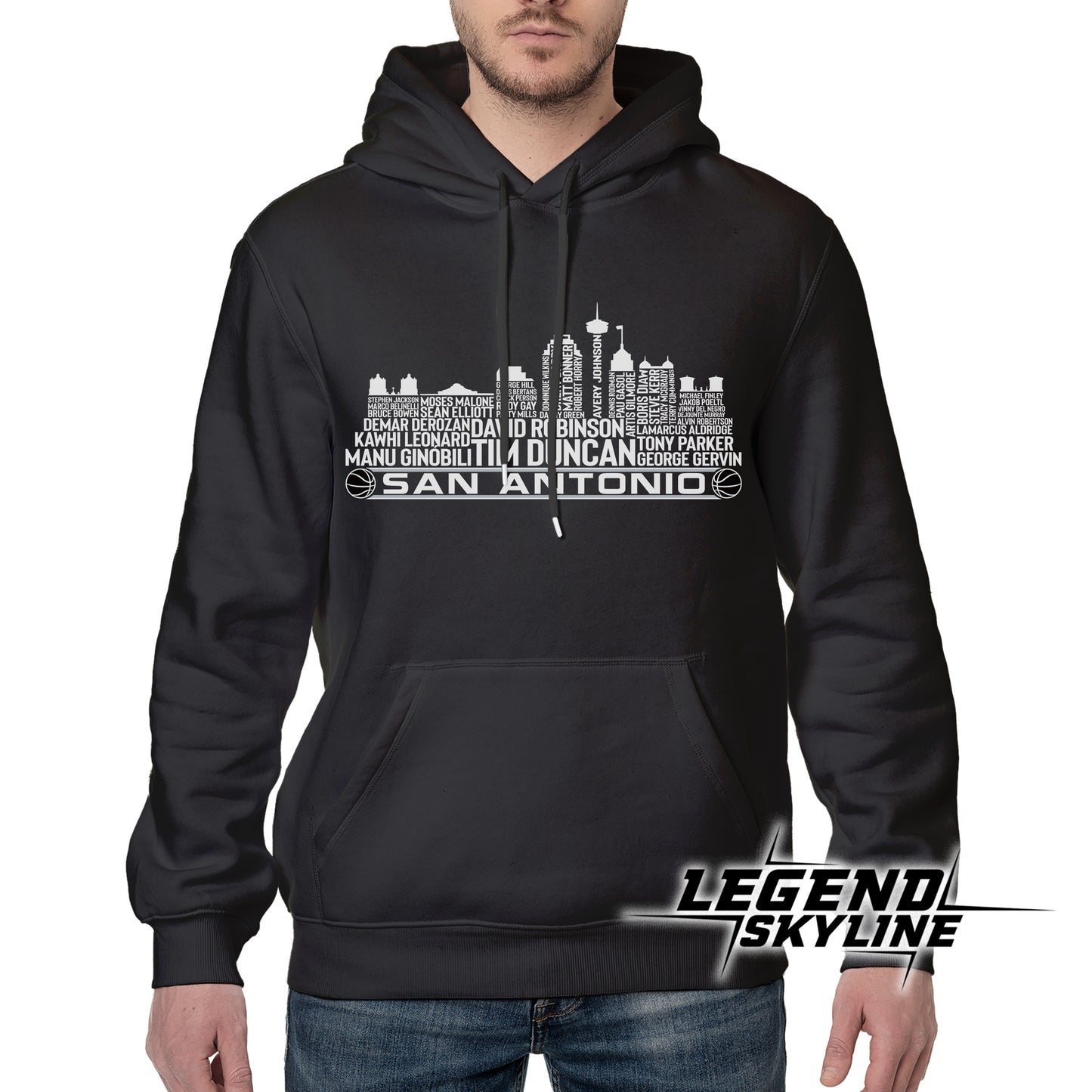 San Antonio Basketball Greatest Of All Time Team Legend San Antonio City Skyline Shirt